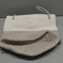 VIPOSCO Tall Laundry Hamper, Woven Rope Storage Basket for Blanket, Toys, Dirty Clothes in Living Room, Bathroom, Bedroom - 30L White & Brown