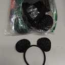 24 Pcs Mouse Costume Deluxe Ears Headband Red Bow Hairs Accessories Baby Shower Headwear Favors Decorations