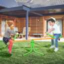 360 Degree Rotation Outdoor Kids Spinning Seesaw Sit and Spin Teeter Totter Outdoor Playground Equipment Swivel Teeter Totter for Backyard (2 Seats, Green)