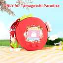 Strawberry Bubble Protective Case for Tamagotchi Paradise, Soft TPU Silicone Cover with Faceplate, Flower Shaped Zoom Dial Cap & Charms Set, Anti-Scratch & Waterproof (Red)