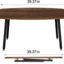 WOHOMO Folding Coffee Table for Small Spaces, No Assembly Farmhouse Portable Living Room Table, Walnut 39.3x19.6x17.7 Inch