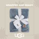 UGG Whitecap Fleece Throw Blanket, Plush Cozy Throw for Couch or Bed, Luxury Home Decor for Living Room, Ultra Soft Blankets, Machine Washable, 50-inch x 70-inch, Denim Blue