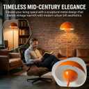 COSYLUX Modern Floor Lamp for Living Room, Industrial Tall Standing Lamp for Bedroom, Metal Shade Reflecting Light Reading Floor Lamp for Office, Nursery Room, Corner(Pastel Orange)