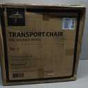 Medline Basic Steel Transport Chair - Full-Length Arms, Swing-Away Footrests, 12" Wheels - Gray/Burgundy - Durable & Convenient Mobility Aid