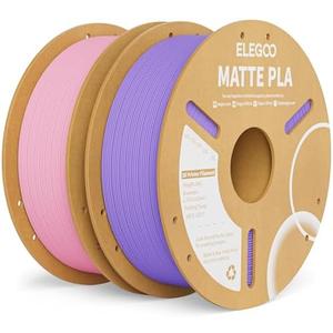 ELEGOO Matte PLA Filament Lavender Purple & Sakura Pink 2KG, 1.75mm 3D Printer Filament Dimensional Accuracy +/- 0.02mm, 2pcs 1kg Carboard Spool (2.2lbs) Fits for Most FDM 3D Printers