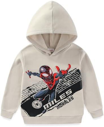 Marvel Spider-Man Miles Morales Boys Pullover Fleece Hoodie for Big Kids Size 5