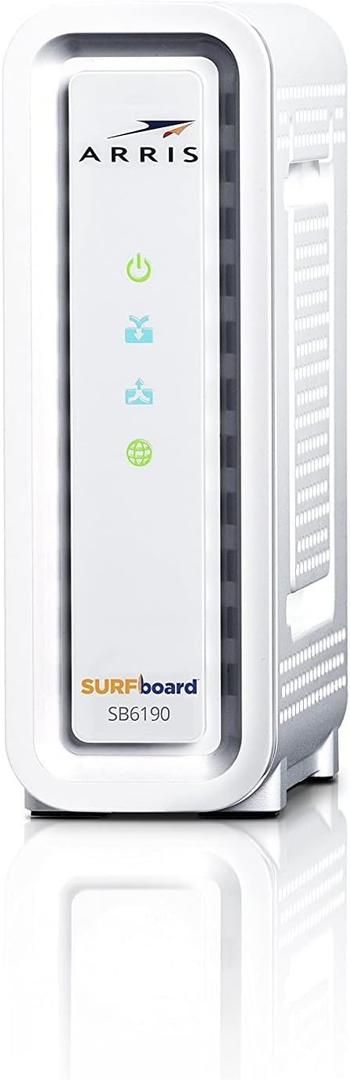 ARRIS Surfboard SB6190 32x8 DOCSIS 3.0 Cable Modem with 1.4 Gbps Download and 262 Upload Speeds, White (Non-Retail Packaging) 