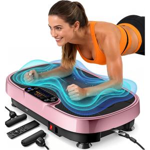 Renoj Vibration Plate Exercise Machine, 3D Whole Body Vibration Platform for Lymphatic Drainage and Muscle Recovery, 455-lb Capacity Fitness Machine with Bluetooth Speaker and LED Display for Home Gym