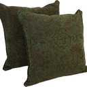 Blazing Needles Corded Jacquard Chenille Floor Pillows (Set of 2), 25", Floral Tan