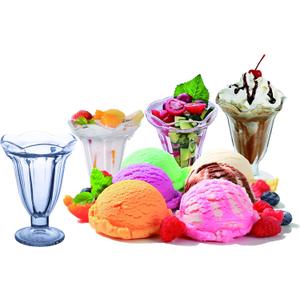 Chefcaptain Set Of 4 Extra Large 10 Oz Milkshake Glasses And Sundae Cups, Thick Clear Glass Tulip Design, Zero Lead Dishwasher Safe