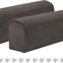 uxcell 2Pcs Stretch Armrest Covers, Polyester Soft Couch Armchair Cover Non-Slip Chair Arm Rest Slipcovers for Sofa Recliner Twist Pins, Khaki