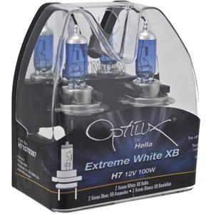 Hella H71070307 Optilux XB Series H7 Xenon White Halogen Bulbs, 12V, 100W, 2 Pack