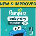 Pampers Baby Dry Ultra Cushiony Diapers, Size 2 (10-22 lbs), 112 Count, Up to 100% Leakproof 