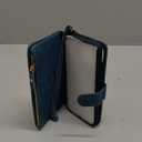 iCoverCase iPhone 13 Wallet Case with Card Holder, 2 in 1 PU Leather Magnetic Clasp Zipper Pocket Shockproof Detachable Flip Wrist Strap for (Blue), 13-Detachable--Blue