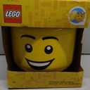 LEGO Iconic Storage Head Large, Stackable Storage Box, 8,5 L, Yellow, Happy Boy