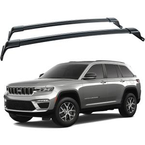 Roof Rack Cross Bars 220lbs Compatible with 2022-2026 Jeep Grand Cherokee and Jeep Grand Cherokee L 2021-2026，Heavy Duty Aluminum Crossbars Cargo Bars Ski Snowboard Luggage Kayak Bike Carrier
