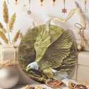 3.5" Ceramic Bald Eagle Ornaments for Christmas Tree, Christmas Ornament, Heirloom Keepsake, Gift Exchange, Gift Idea, Bauble Present