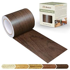 Besezx Wood Grain Repair Tape, 2.4" X180'', Self Adhesive Wood Grain Repair Patch for Tables, Chairs, Baseboards, Doors, Windows, Floors, All Kinds of Furniture Renovation, Handicraft DIY. (Dark oak)