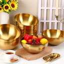 Nuogo 10 Pcs Gold Bowls 9.8 Inch Stainless Steel Mixing Bowls Decorative Esthetician Bowl for Facial Metal Serving Bowl for Holiday Birthday Party Wedding Baking Prepping Salad Fruit Soup