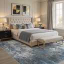 DMOYEST Area Rug Living Room Rugs - 10x14 Large Soft Indoor Neutral Modern Abstract Low Pile Washable Rug Carpet for Bedroom Dining Room Farmhouse Home Office - Grey Blue