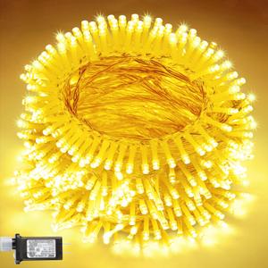 JOYIN 200 LED Warm White Christmas Lights, 8 Modes Christmas Tree Lights Plug in, 66FT Connectable Fairy Twinkle Lights for Indoor Outdoor Classroom Bedroom Yard Xmas Decor, Clear Wire