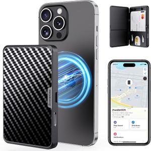 ZtotopCases Upgraded ultrathin for Magsafe Wallet, Works with Apple Find My, RFID Blocking, Stronger Magnetic Wallet & Card Holder, for iPhone 16/15/14/13/12 Series, Fit 2-3 Cards, Carbon Black