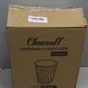 Clawsoff 120 Pack 12 oz Coffee Cups, Disposable Corrugated Insulated Ripple Wall Paper Coffee Cups 12oz for Hot or Cold Drinks Office Home Cafe Party Travel (Champagne)