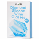 DIAMOND SILICONE WINE GLASSES 9OZ