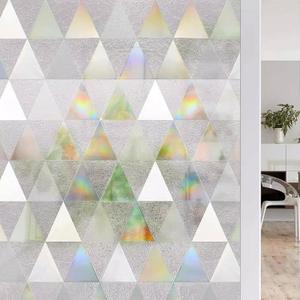 Window Privacy Film, Decorative Stained Glass Rainbow Privacy Film,Frosted Window Glass Covering,Static Cling Sticker, Anti-UV Sun Blocker Heat Control for Home (23.6" x 78.7")