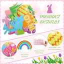 Capoda Spring Easter Bulletin Board Decorations Set - 3D Rainbow Hopping into Spring Classroom Decorations, Easter Bunny Egg Cutouts, Borders for Bulletin Boards Wall Door Chalkboard Office Supplies