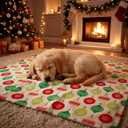 Christmas Flannel Throw Blanket 50 x 60 Inch Soft Warm Plush Holiday Decorative Throw Blanket for Couch Bed Sofa Fuzzy Flannel Lightweight Elegant Winter Gift Xmas Themed Print(Balls)