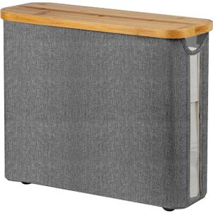 Toilet Paper Storage Basket, Bamboo Toilet Paper Storage Organizer Holds 12 Rolls, Freestanding Toilet Paper Holder Bin for Bathroom, Bathroom Accessories Organizer
