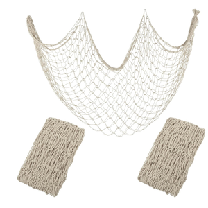 2 Pack Fish Net Decorations for Party (Beige)