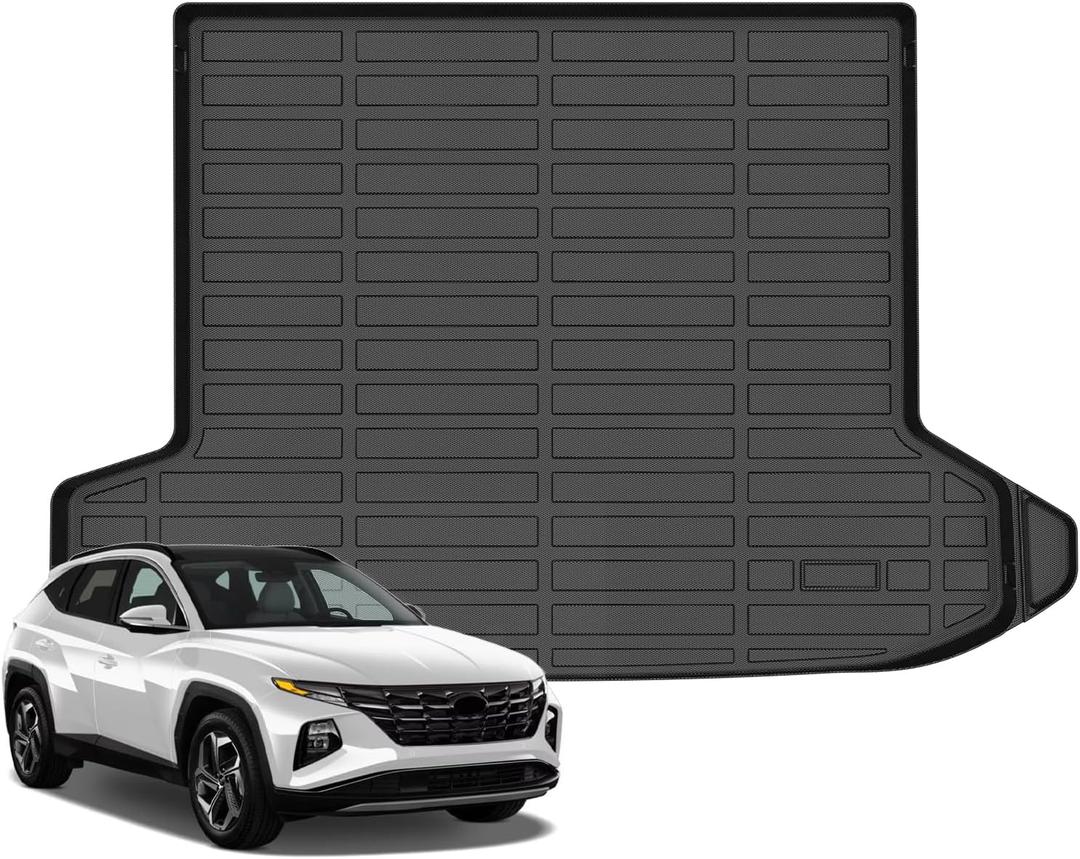 Jenofa-Cargo Mats for Hyundai Tucson 2022-2026 (Only Gas) Cargo Liner All Weather Trunk Mats Custom Fit Tucson (Upper Deck of Cargo) Waterproof Durable Trunk Liners Accessories Black