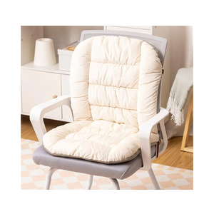 Plush Chair Cushion with Ties - Soft Seat Pad Backrest for Dorm, Desk, Rocking Chairs (White)