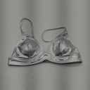 Women's Metallic Crop Tops Shiny Bralette Rave Bra Bikini Swimsuit Top, Small, Silver