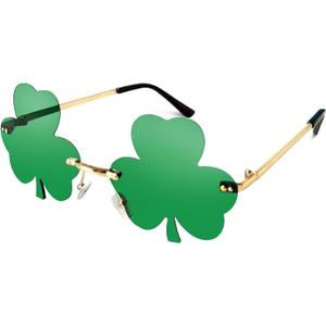 St Patricks Day Shamrock Sunglasses, Green Clover Party Glasses, Irish Festival Costume Accessories, Leprechaun Photo Props, Saint Patrick's Decorations & Parade Essentials