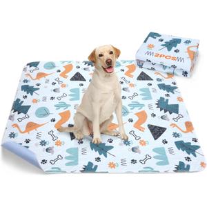 Washable Pee Pads for Dogs, 2 Pack Large 48"x48" Super Absorbent Reusable Pads for Dog Training Pads, 100% Waterproof Non-Slip Pee Pads Whelping Pads Dog Playpen Pads Crate Mat Bed Pads Dog Products