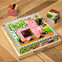 Melissa & Doug Farm Wooden Cube Puzzle with Storage Tray 6-in-1 Animal Puzzle for Toddlers and Preschoolers 16 Wooden Cubes Farm Toy for Kids Ages 3+ - FSC Certified