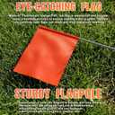 Sosation 100 Pcs 4''x5''x36'' Fluorescent Orange Marking Flags Yard Marker Flags for Lawn Landscape Survey Sprinkler Outside Irrigation Dog Training Garden Construction Property Line Markers