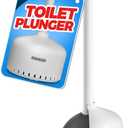 FORASTO Toilet Plunger with HolderPlungers for Bathroom with Holder, Toilet Plunger Heavy DutyBathroom PlungerBathroom DecorBathroom AccessoriesToilet Bowl Cleaners,White