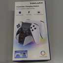 PS 5 Controller Charger Station Compatible with PlayStation 5 Faceplates Edge & Dual Controller, 9 Lightings PS 5 Accessories Charging Station, PS 5 Dock Stand with LED Indicator & On-Off Switch (Black & White)