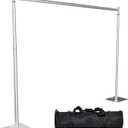 TOCRETOARE Heavy Duty Backdrop Stand, 8x10ft Pipe and Drape Backdrop Stand Kit with Adjustable Telescopic Poles Frame and Metal Base, Background Holder for Parties Wedding Birthday Photography