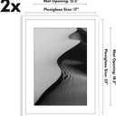 Americanflat 17x23 Picture Frame with Polished Plexiglass - Set of 2 - Use as 13x19 Frame with Mat or Display 17x23 Photo Without Mat - Galleria Collection - Picture Frames for Wall Display - White