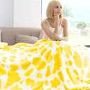 Fleece Blanket Soft Cozy Yellow Throw Blanket 50"x60" Lightweight Decorative Blanket for Couch Bed Yellow Gifts for Teens Girls Women Birthday