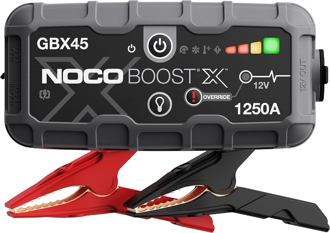 NOCO Boost X GBX45: 1250A UltraSafe Jump Starter  12V Lithium Battery Booster Pack, Portable Jump Box, Power Bank & Jumper Cables - for 6.5L Gas and 4.0L Diesel Engines