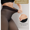 HONGTEYA 2 Pairs Fleece Lined Tights Women - Warm Sheer Pantyhose Fake Translucent Tights Winter Thermal Leggings (Medium)