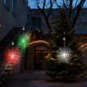 3 Set Christmas Solar Firework Lights Outdoor 120 LED 8 Modes Waterproof LED Hanging Fairy Lights for Christmas Garden Patio Yard Holiday Decoration(White,Red,Green,Single Style)