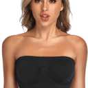 Strapless Comfort Wireless Bra with Slip Silicone Bandeau Bralette Tube Top (Medium, Black)