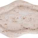 Cloud-Shaped Resin Jewelry Tray, Beige Travertine Vanity Tray for Bathroom Countertop, Trinket Candle Dish, Perfume Holder, Decorative Ottoman Tray for Home Decor Coffee Table Dresser (Set of 1)